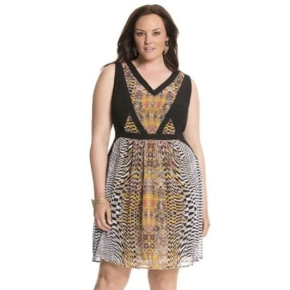 Lane Bryant Mixed Animal Print Dress - 26